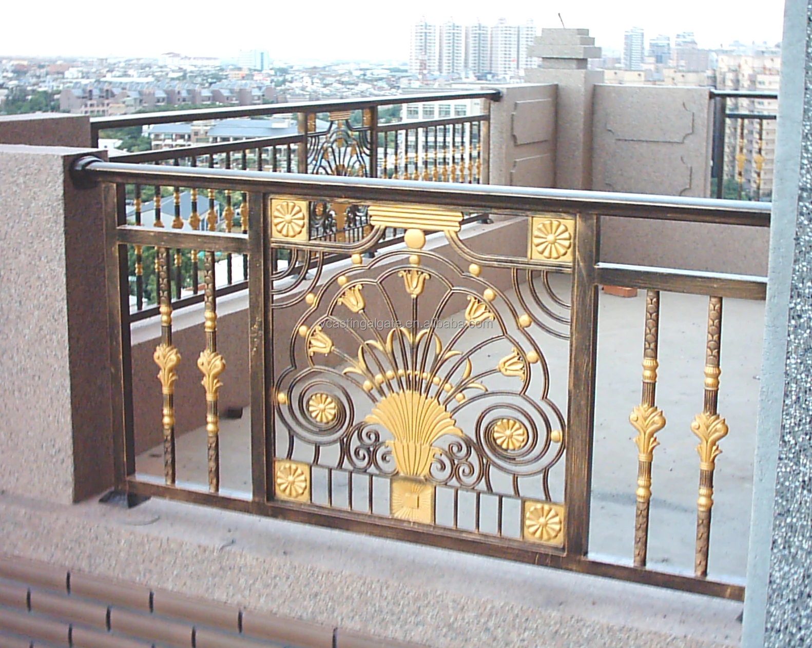 Modern Terrace Railing Designs Exterior Wrought Iron Handrails Parapet Balustrades Iron Railings Balcony Railing