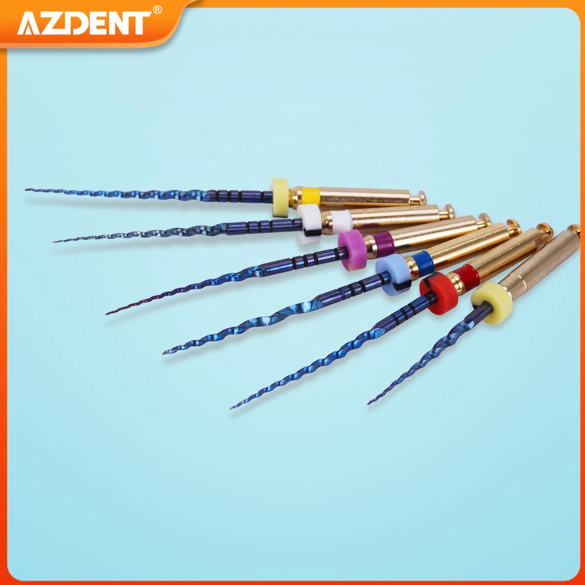 6Pcs/Box AZDENT Dental Heat Activated Root Canal Files Endodontic Engine Use File NiTi Super Rotary 25mm SX-F3 Dentistry Tools