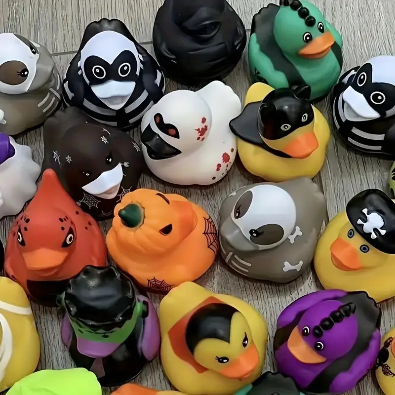 8-12PCS Adorable Rubber Duck Decorations for Party, Aquarium, Halloween & Pool - Cute Bathtub Swim Bathing Accessories