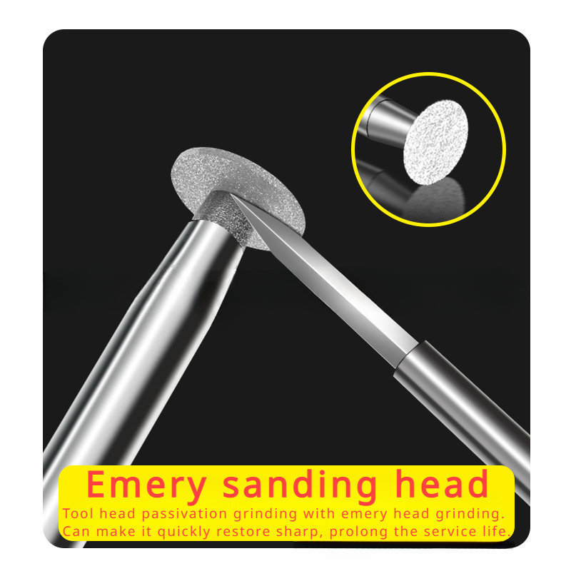 Conjunto de faca de escultura em aço de tungstênio, 6 peças, formato de espada, haste 2.35/3.0mm, azeitona, âmbar, fresa, fresa de madeira