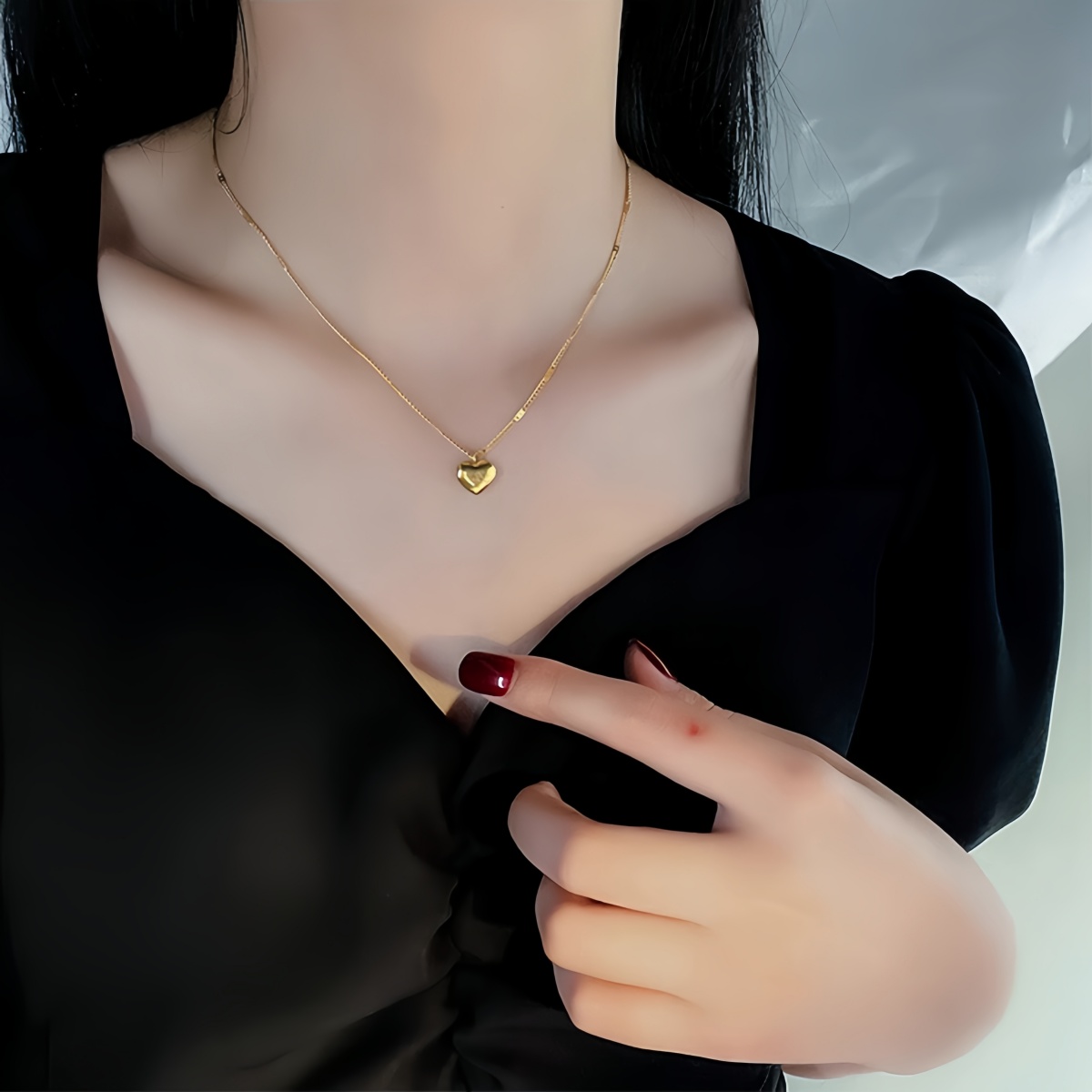 Titanium Staal Goud Liefde Hanger Ketting Vrouwen Trendy Mode Vakantie Partij Sieraden Kerstdag Cadeau