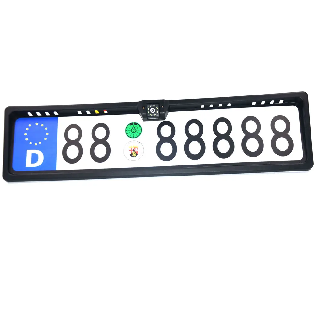 Auto-achteruitrijcamera EU Europees kentekenplaatframe Waterdicht nachtzicht Reverse Backup 4 of 8 LED-licht