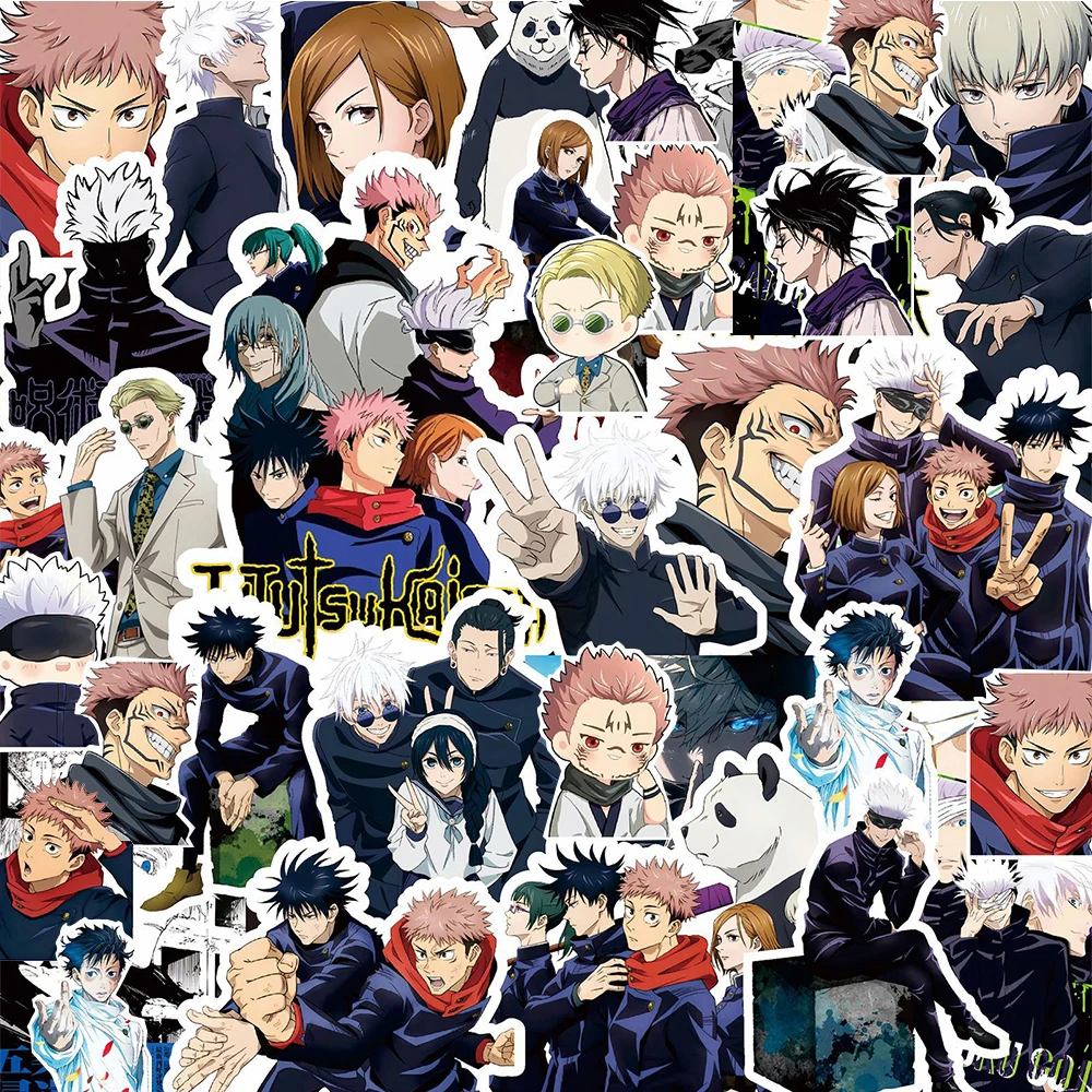 Paquete de pegatinas de dibujos animados de Jujutsu Kaisen, pegatinas de Manga japonesa, monopatín DIY, casco para portátil, coche, juguete para niños, 10/30/80 Uds.