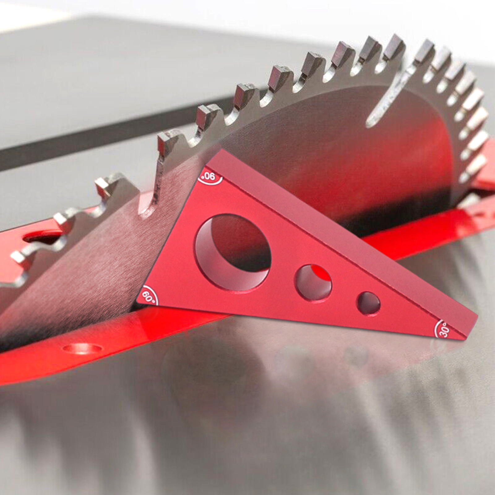 Cuadrado de bolsillo para carpintería, bloque de calibre de aleación de aluminio de ángulo 30/60/90, regla triangular para carpintería, herramienta de medición de altura