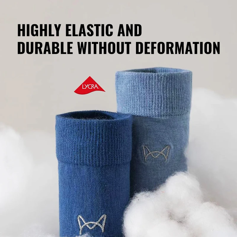 MiiOW-calcetines largos antibacterianos y antiolor para hombre, medias deportivas transpirables de algodón puro 100%, de Color sólido, para negocios