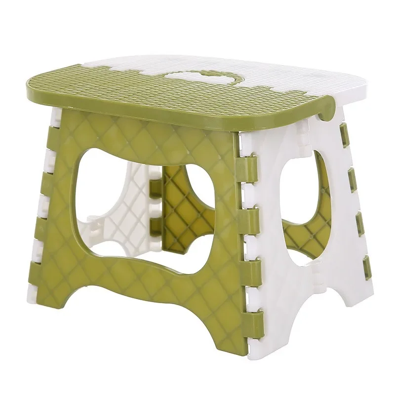Lightweight portable thickened plastic folding stool - great for kids, great train stool, and space-saving furniture