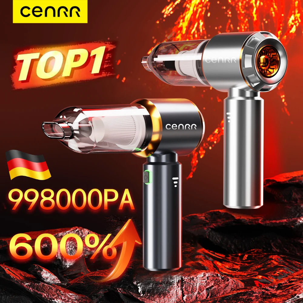 CENRR 998000 Aspirador de coche PA, Mini máquina de limpieza potente, electrodoméstico de mano inalámbrico, aspirador portátil para coche