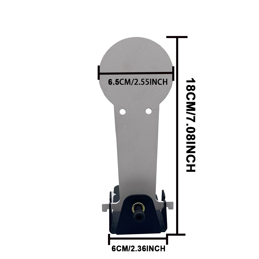 A placa de alvo circular de pescoço longo feita de aço carbono, com diâmetro de 2,55 polegadas, é uma alvo de knockdown.