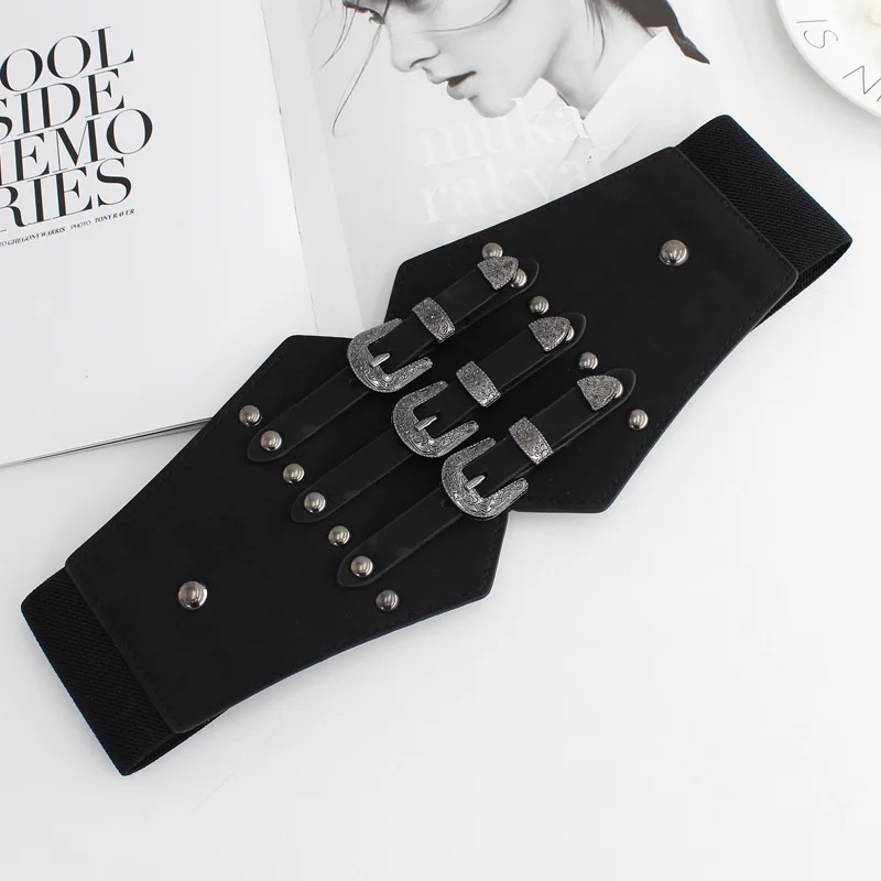 แฟชั่นผู้หญิงหรูหรารัดตัว Cummerbund Elastic เอวเครื่องแต่งกายเข็มขัดกางเกงยีนส์เสื้อเสื้อผ้าเครื่องแต่งกาย Cummerbunds