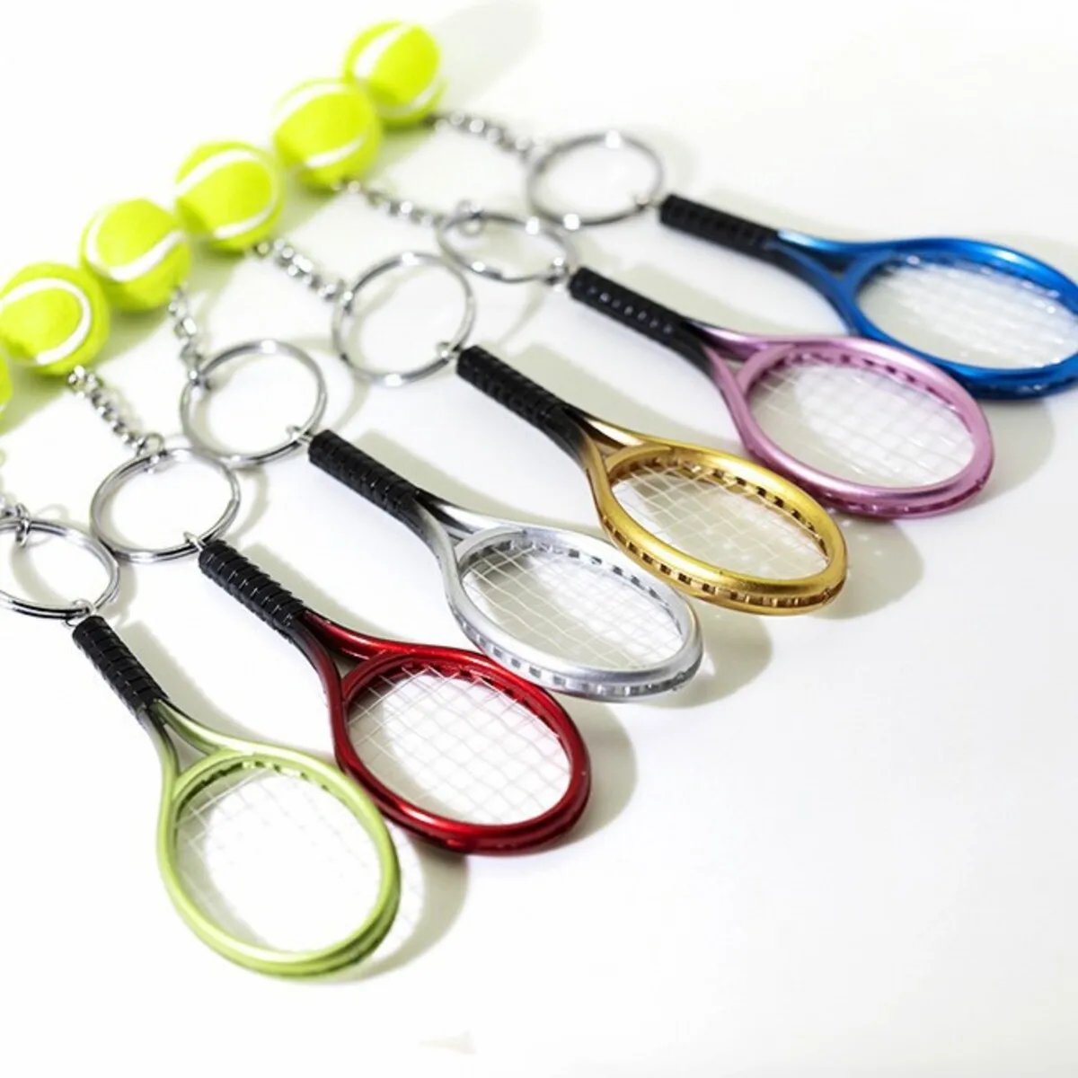 Tennisracket sleutelhanger cadeau - miniatuur realistische sport sleutelhanger, ideaal souvenir voor coaches en spelers, klein maar betekenisvol