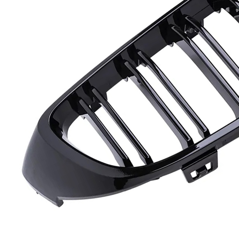 Pulleco-parrilla de parachoques delantero de coche, parrilla de carreras para BMW Serie 4 F32 F33 F36 M3 F80 M4 F82 12-18, accesorios negros brillantes de doble listón