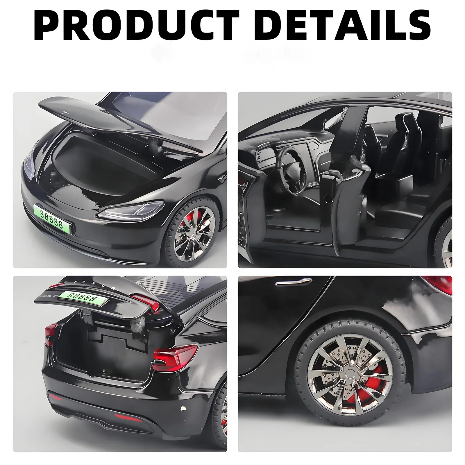 Alloy Model Car Toy, 1:32, Diecasts, Fundição de metais, Luz e som, Veículo, Model 3, Novo, 2022