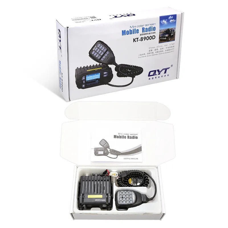 QYT KT-8900D 25와트 워키토키 듀얼 밴드 VHF/UHF 136-174/400-480MHz 쿼드 시계 자동차 미니 모바일 라디오