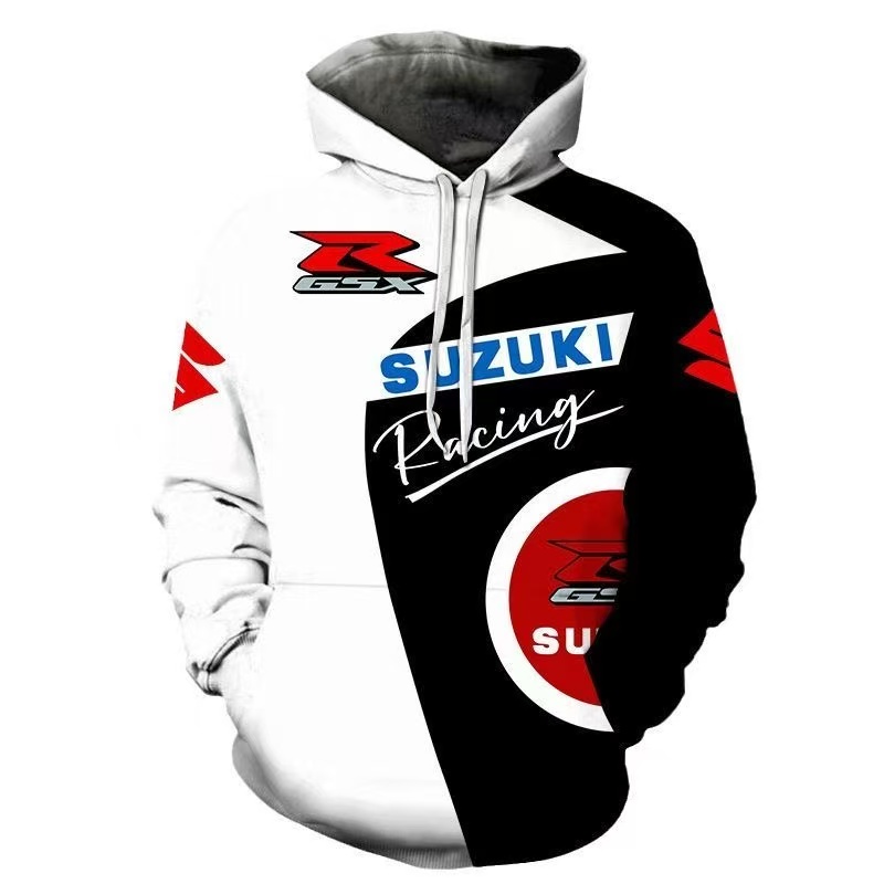 Новая толстовка с капюшоном с логотипом Suzuki R — популярная среди молодежи любителей мотоциклов и мотоциклов для гонок на открытом воздухе.