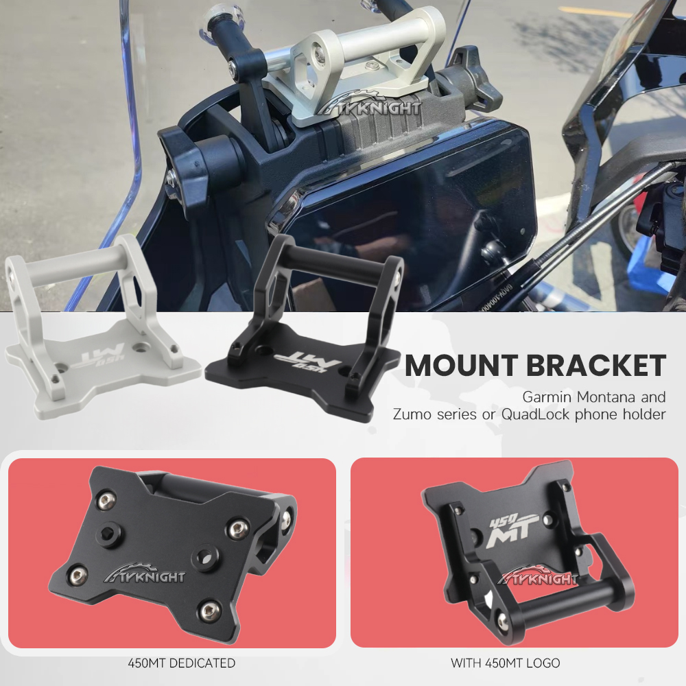 Motorcycle Mobile Phone Holder GPS Navigation Bracket For CFMOTO 450MT 450 MT MT450 CNC aluminum Extension Bracket 12mm 22mm