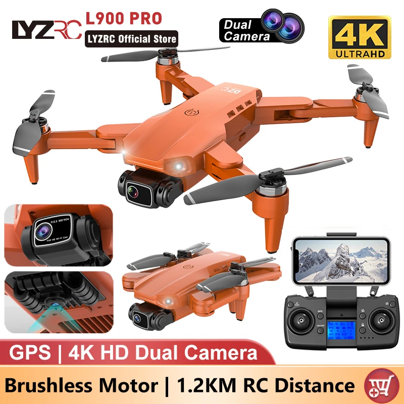 LYZRC L900 PRO 4K profesional HD Cámara Dual GPS Drone 5G WIFI Motor sin escobillas FPV Quadcopter plegable fotografía aérea Drone