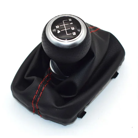 Fit For Audi A4 B6 B7 2000-2008 Manual 5 6 Speed Car Gear Shift Shifter Knob Lever Handle Head With Leather Dust-Proof Cover