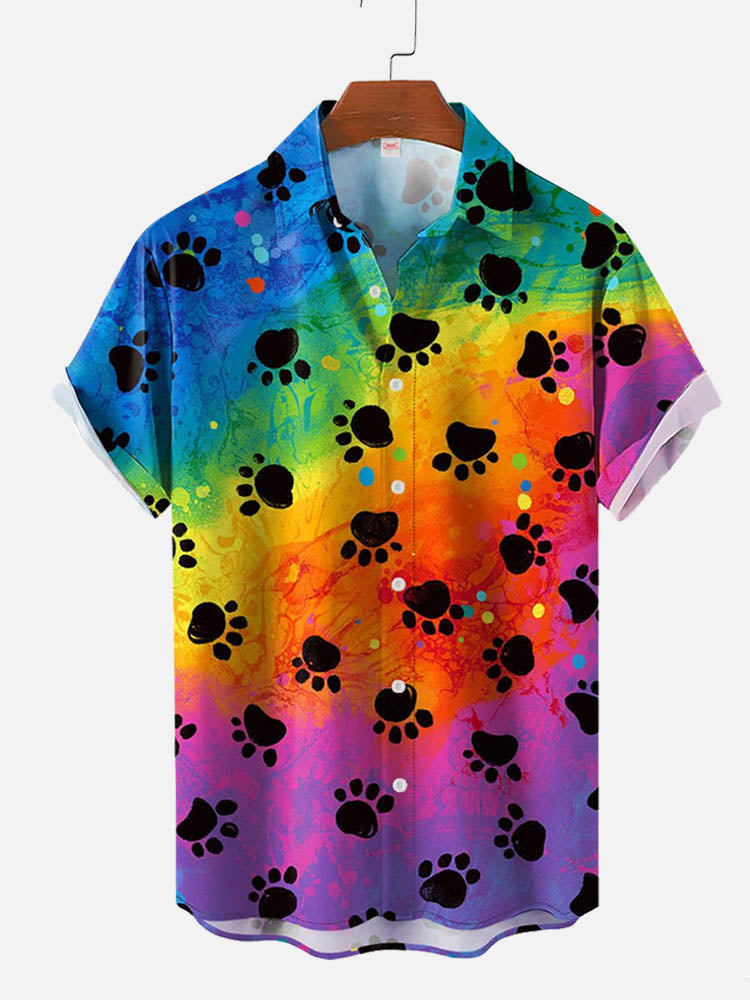 Men'S Cute Cat Printed Casual Shirt Daily Wear 3D Printing Classic Short Sleeve Fashion Hawaiian Shirts For women Hrajuku