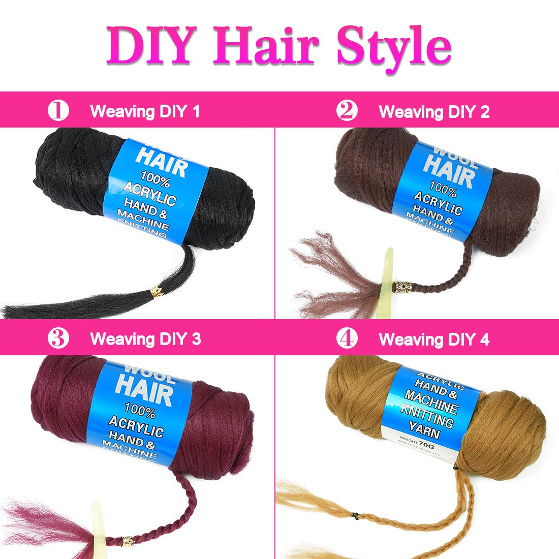 70 グラム/ボールブラジルウール毛糸編組合成人工セネガルツイストウィッグヘアアタッチメントニットサロン