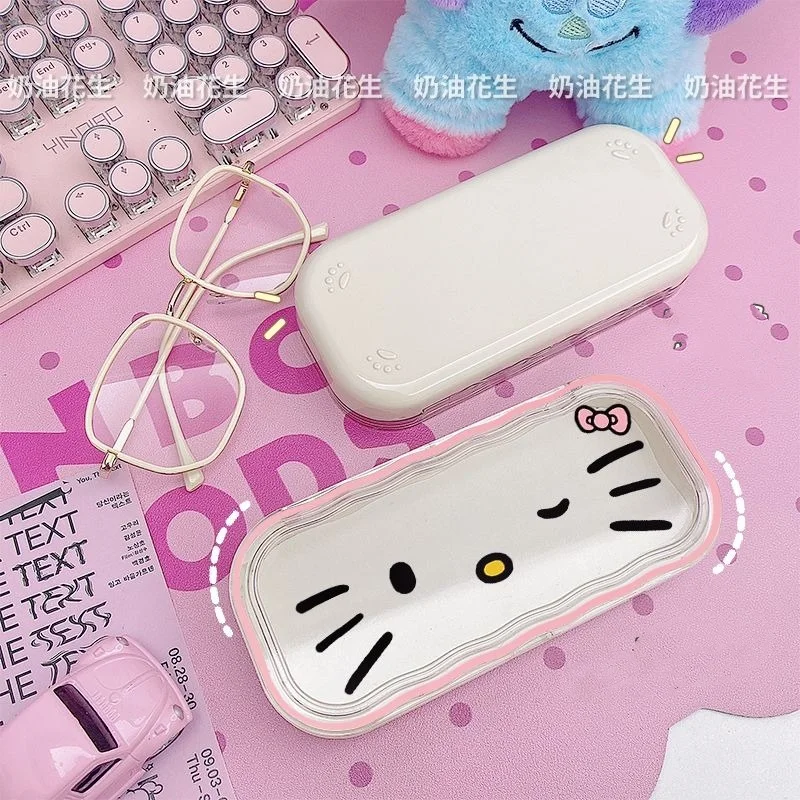 Sanrio Hello Kitty Bril Opbergdoos Anime Kawaii Leuke Cartoon Girly Hart Zonnebril Beschermhoes Cadeaus voor meisjes