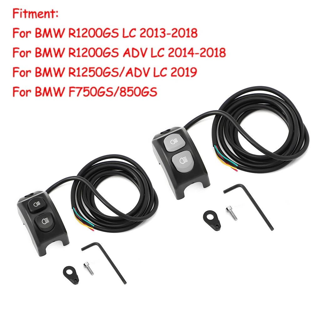 For BMW R1200GS R 1200 GS R1250GS F850GS F750GS ADV Adventure LC Motorcycle Fog Lights Wiring Harness Handle Switch Push Button