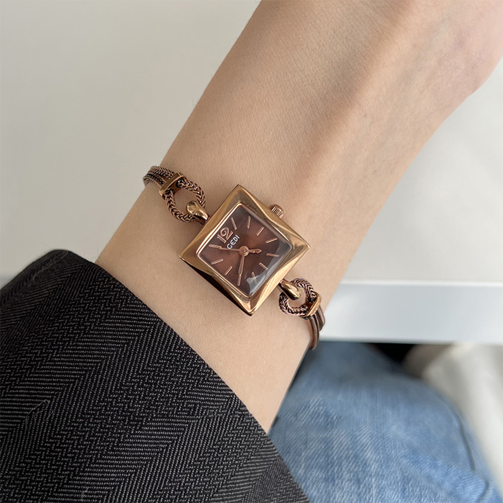 Reloj de cadena cuadrada con temperamento para mujer y niña, correa de reloj, accesorios de moda