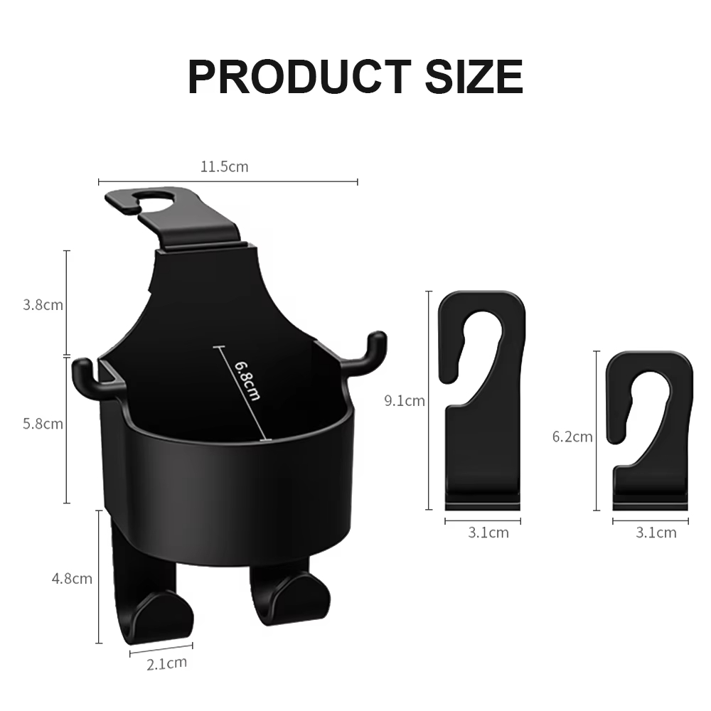 ใหม่รถที่นั่ง Headrest Hook Hanger จัดเก็บ Universal พร้อมถ้วยสําหรับกระเป๋าถือ Fit Universal รถอุปกรณ์เสริม