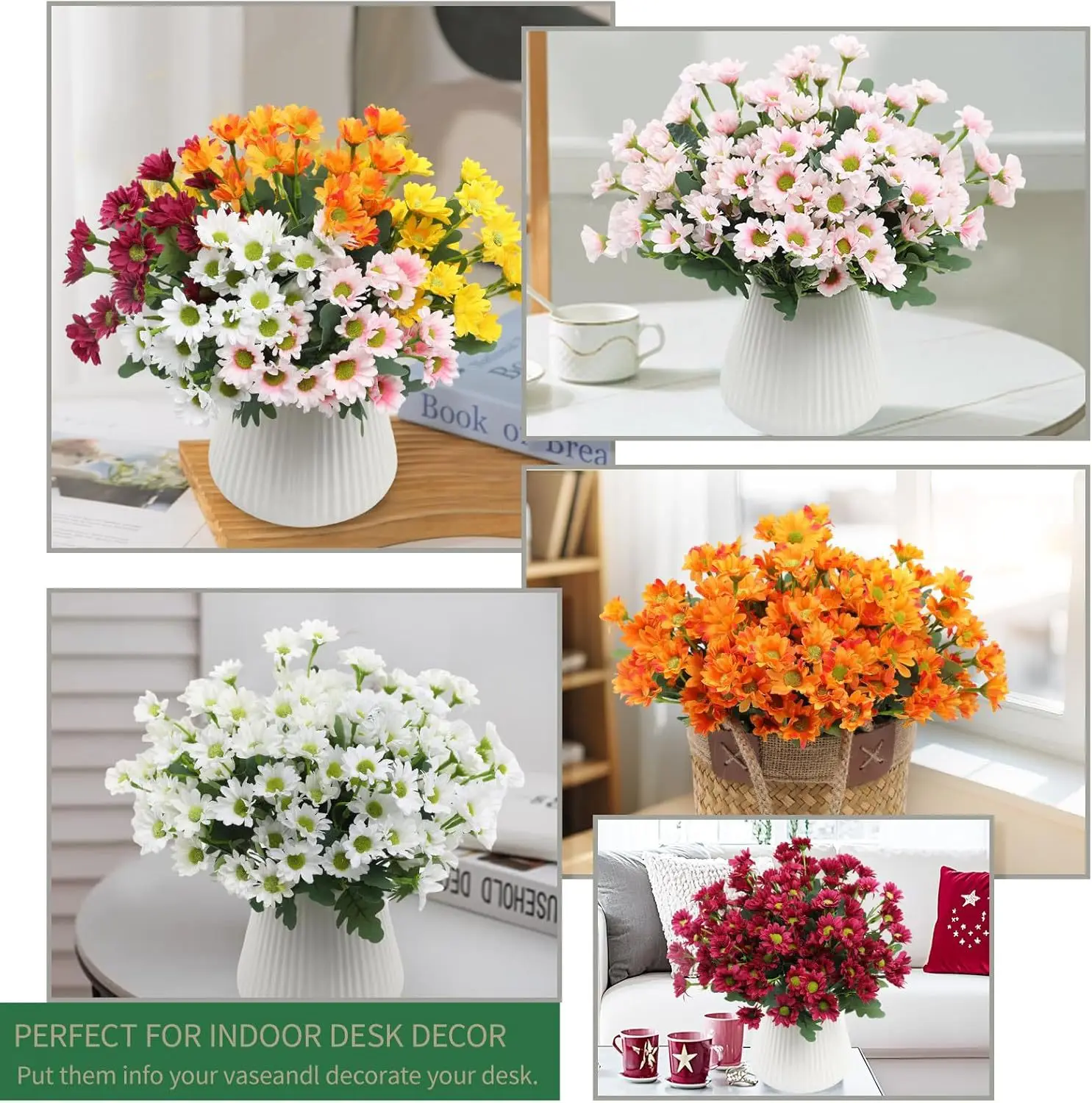 21-köpfe Herbst-Seiden-Gänseblümchen-Blumenstrauß, Weihnachtsdekoration, Vase für Zuhause, Hochzeit, dekorative Haushaltsprodukte, künstliche Blumen