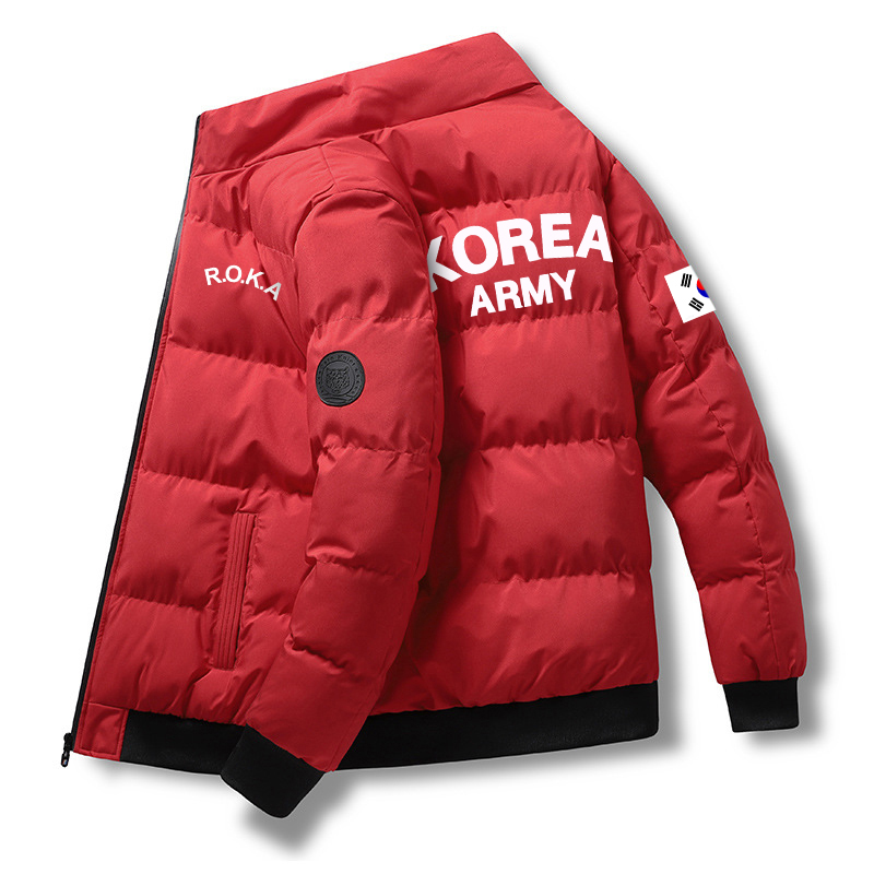 2022ฤดูหนาวเกาหลี R.O.K.A ผู้ชายลงเสื้อแจ็คเก็ตกลางแจ้งเสื้อกีฬาทำงานลำลองชาย Cooling แจ็คเก็ตแขนยาว