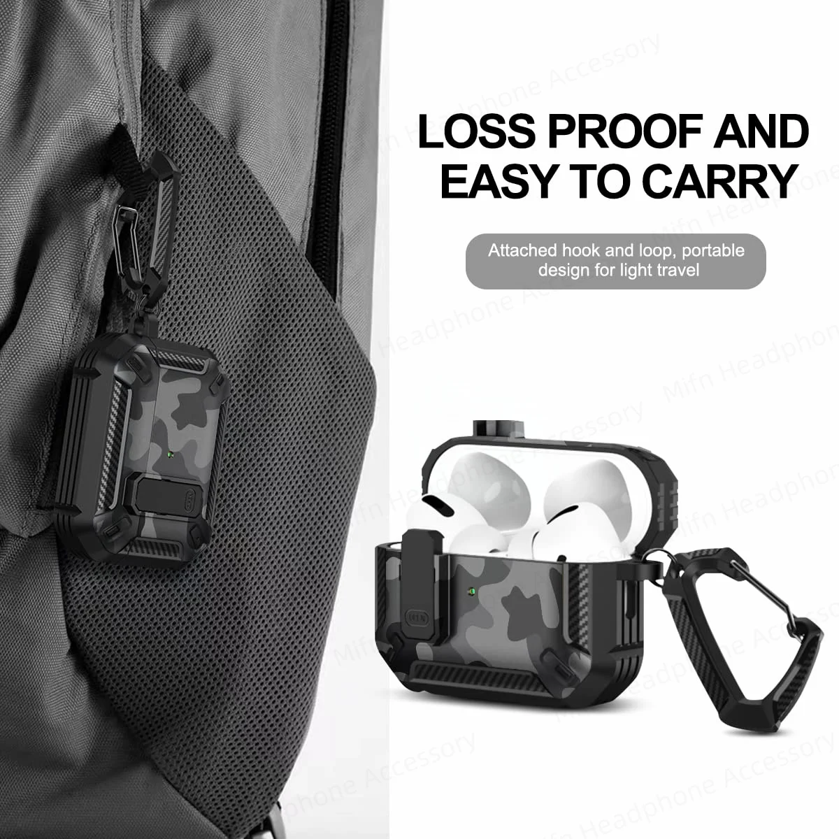 case for 2025 airpod pro apple airpods pro3 Camouflage Gray Cover Shockproof Case secure lock cases For Airpods 4 4th 3 Fundas