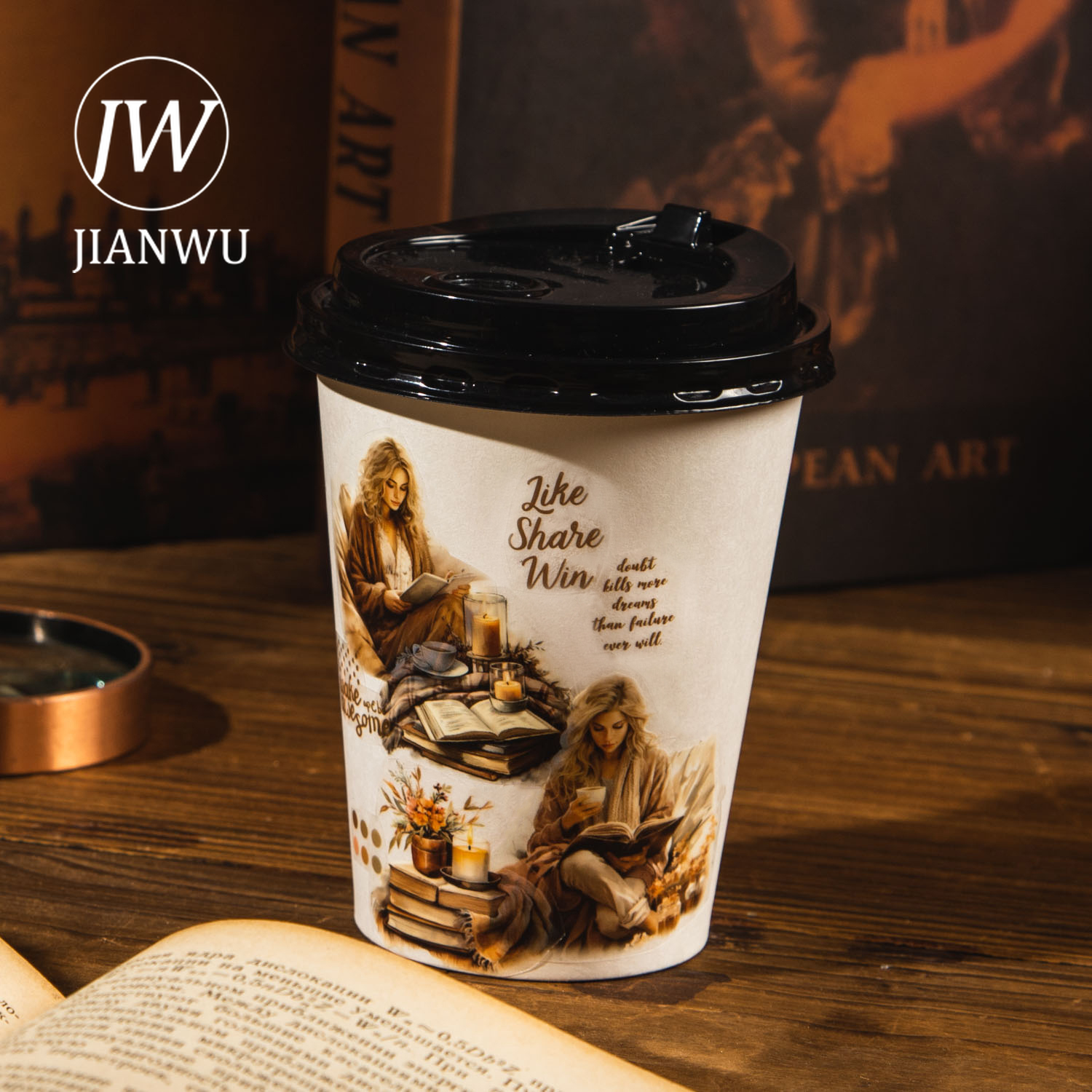 JIANWU 60 ミリメートル * 200 センチメートル読書時系列ヴィンテージキャラクター造園材料 PET テープクリエイティブ DIY ジャーナルコラージュ文具