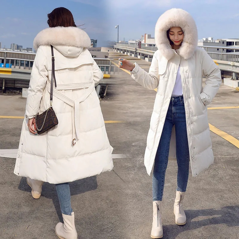 Nouveau automne coréen à capuche épais chaud vers le bas coton veste femmes hiver Parkas décontracté mi-long rembourré vêtements pardessus ample T746