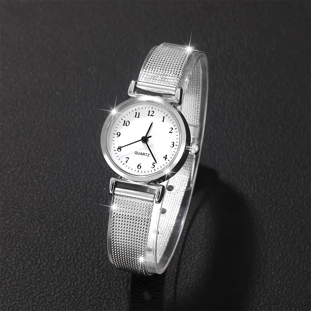 Reloj de moda para mujer, conjunto de relojes de pulsera informales, relojes de pulsera de cuarzo con esfera Simple para mujer, reloj de vestir para mujer