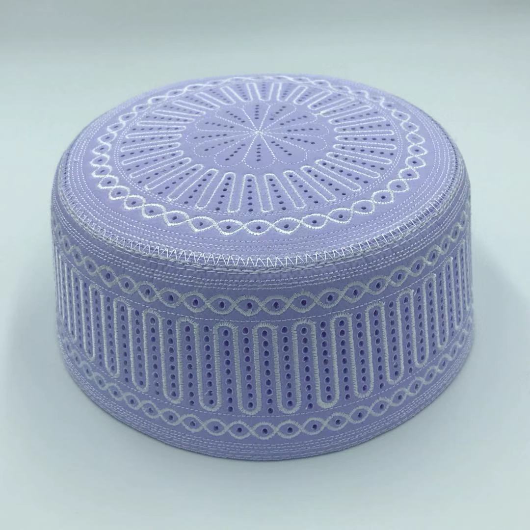メンズイスラム教徒ヒジャーズハット、arabic qamis、アーチパターン刺繍、フラットトップ、メッシュキャップ、男性用イスラム教徒キャップ、2022