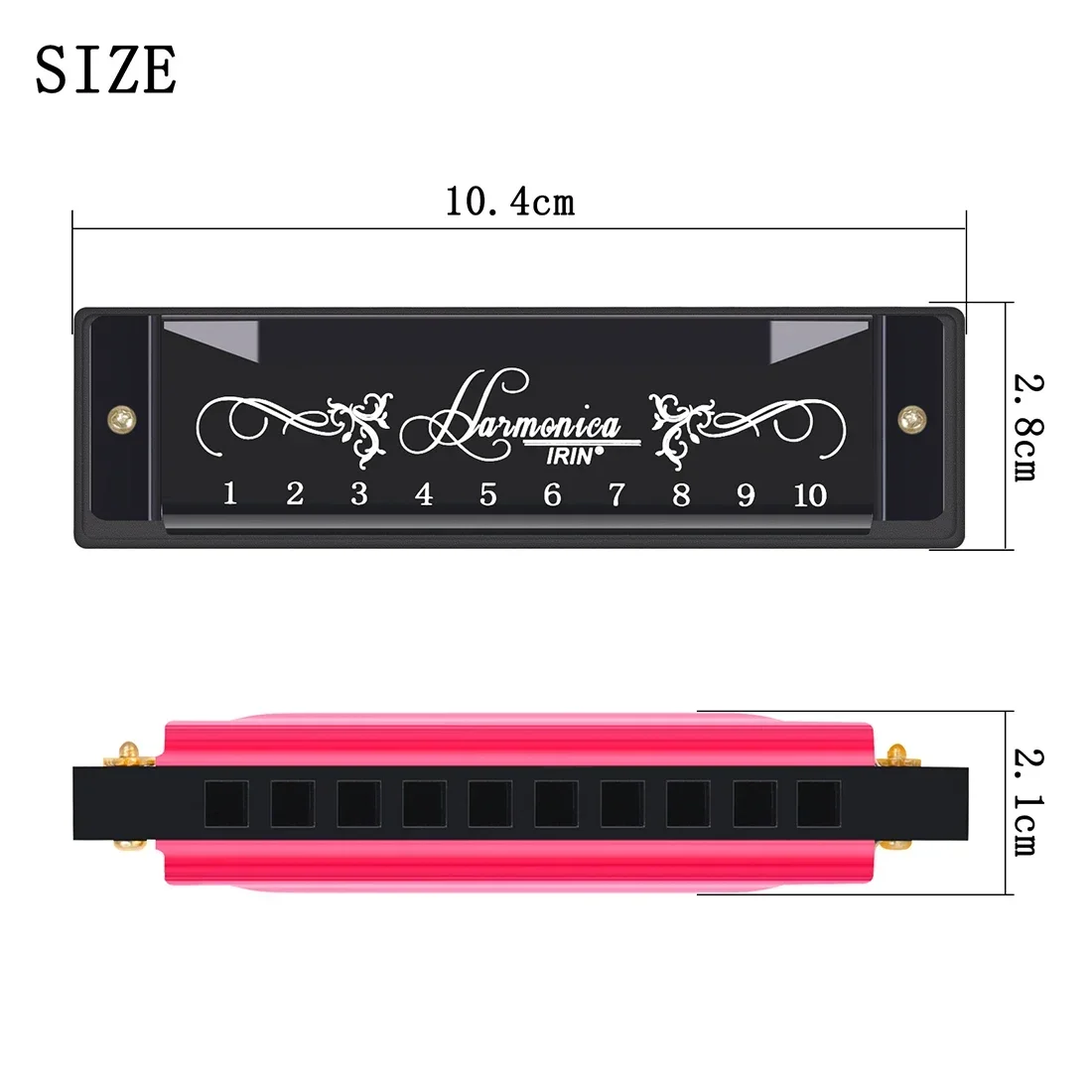 IRIN Harmonica 10 Holes 20 Notes Key of C Harmonica Colorful Metal Shell With Packing Box Educational Orff Beginner Harmonica