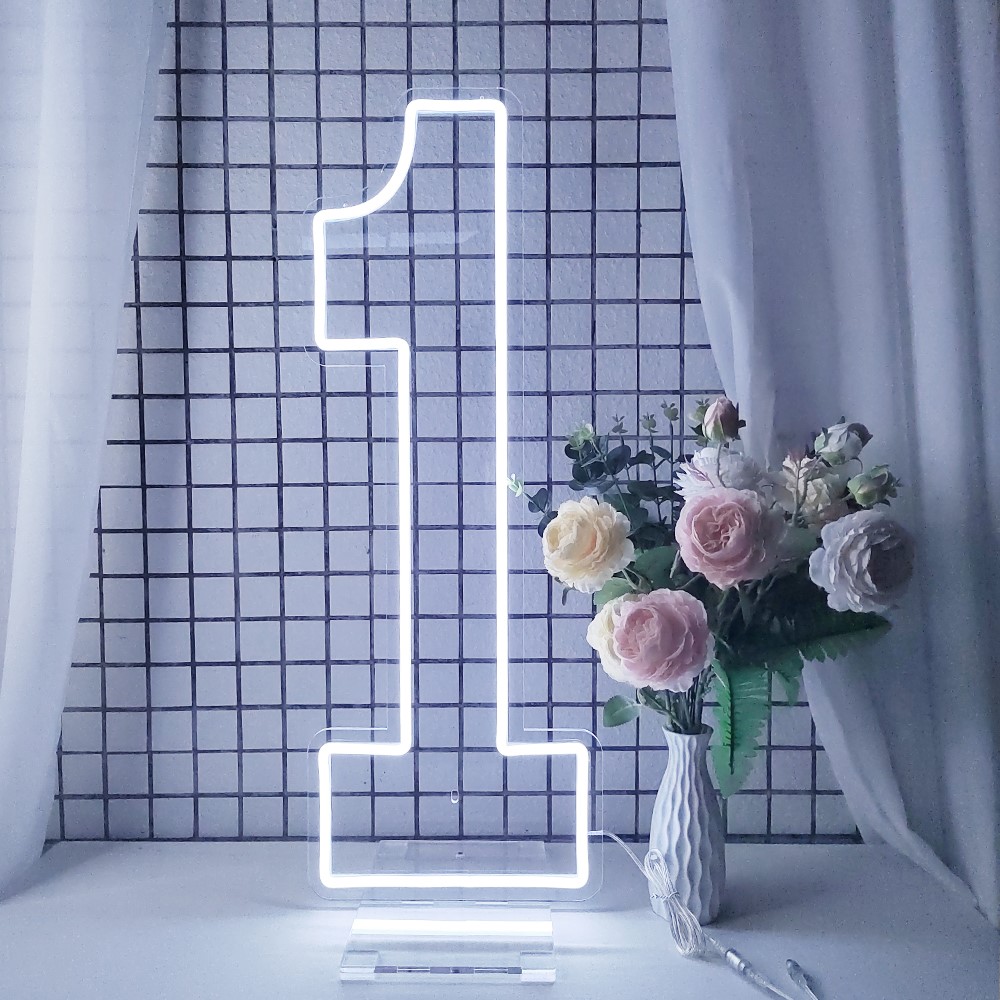 Extra-large Size LED Neon Numbers Sign, 76cm|100cm Stand up & Wall Mounted for Birthday Party Wedding Celebration Decor