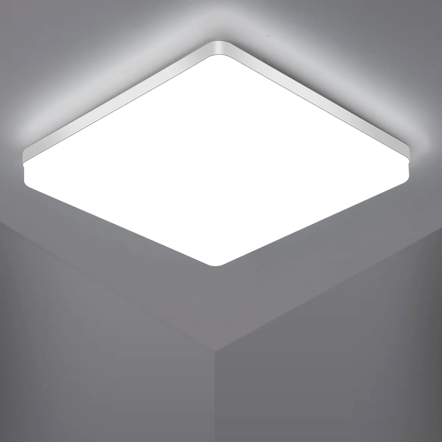 Plafoniera a LED quadrata da 48 W, lampada da soffitto a LED da 400 Lm, plafoniera applicabile a bagno, soggiorno, cucina, camera da letto