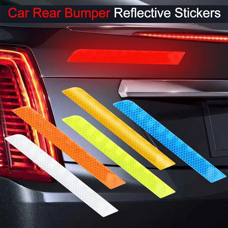2 teile/satz Auto Stoßstange Reflektierende Sicherheit Streifen Aufkleber Auto Hinten Stoßstange Reflektierende Aufkleber Reflektierende Warnung Sicherheit Band