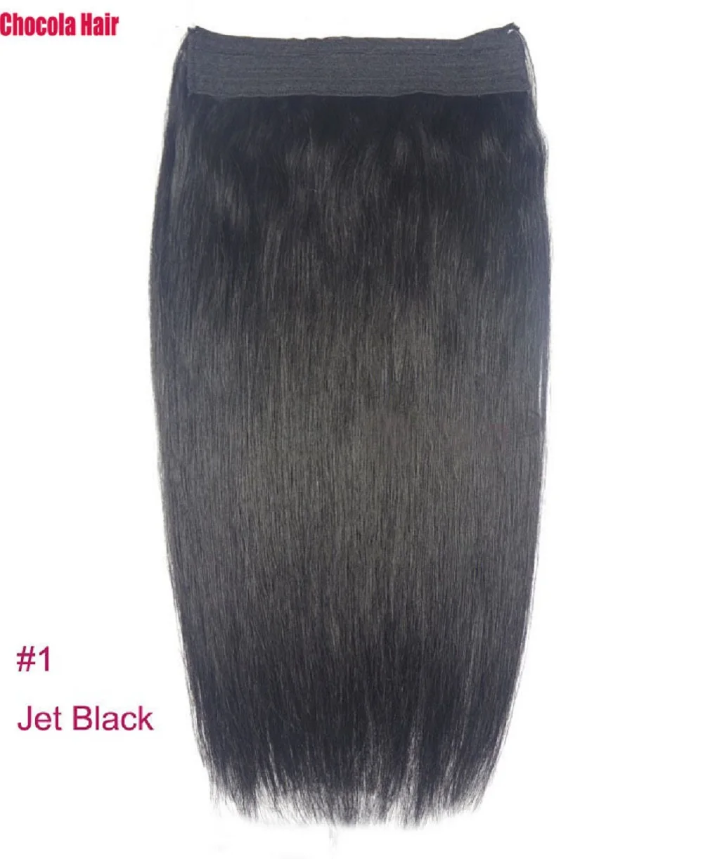 Chocola fio secreto sem clipe extensões de cabelo humano real halo fio escondido fio transparente ajustável