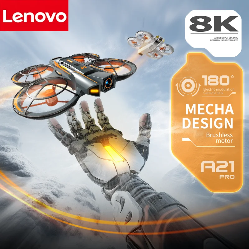 Lenovo A21 Pro VR Drone 8K professionnel aérien HD double caméra intelligente évitement d'opstacles puissance sans brosse pliable FPV UAV