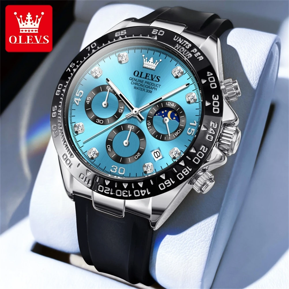 OLEVS-Relógio de quartzo de luxo masculino, impermeável, luminoso, Top Brand, Data, Chronograph, Sport relógio de pulso, Man Relógios, 2875