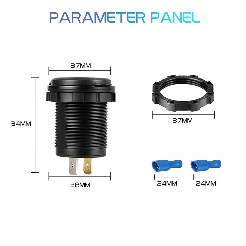 PD QC3.0 Quick Phone Charger Socket Dual USB Ports Waterproof with LED Touch Switch Power Adapter For Huawei IPhone Samsung