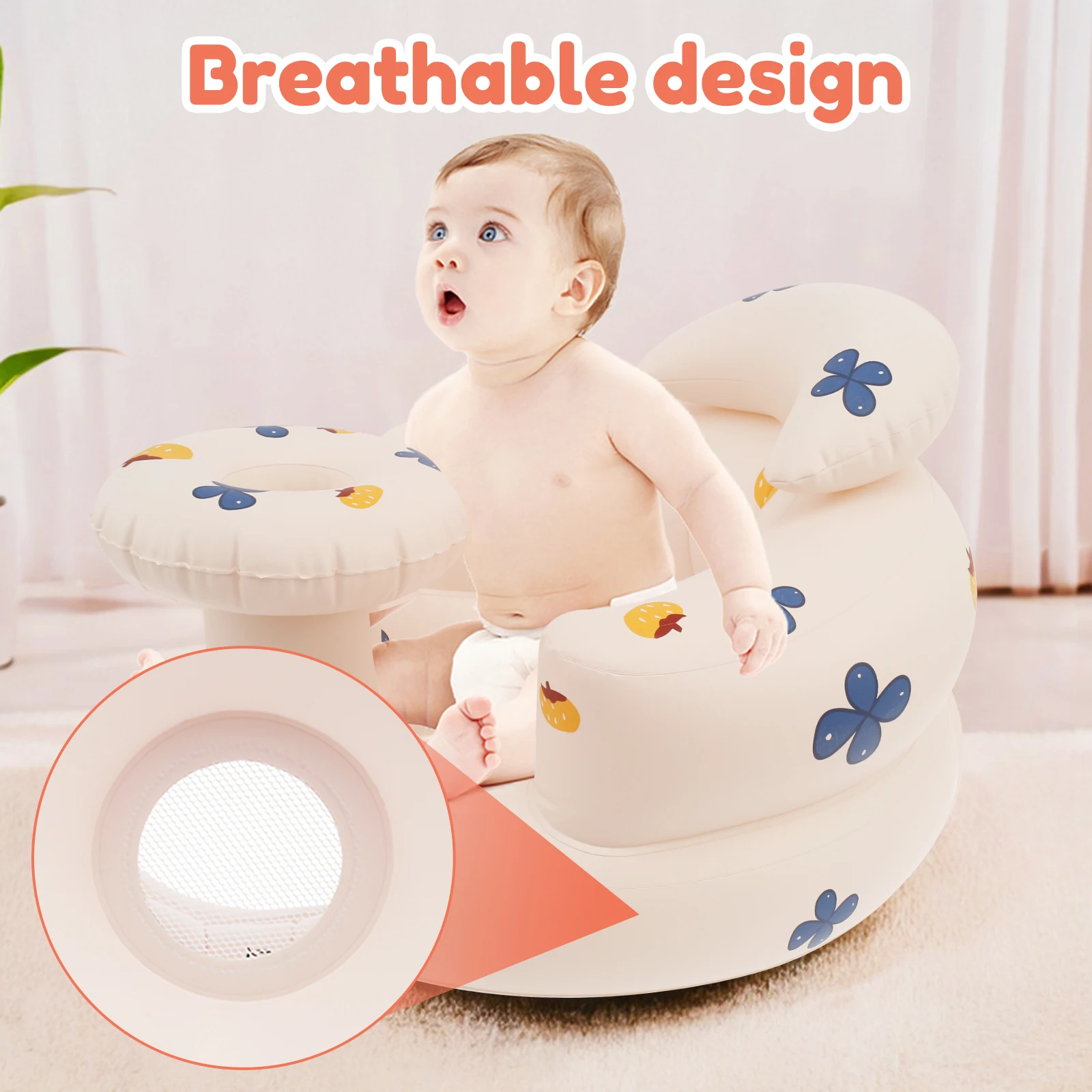 Silla inflable para bebé, sofá portátil para bebé, silla inflable transpirable para bebé, asiento multifuncional de PVC, taburete de baño para práctica
