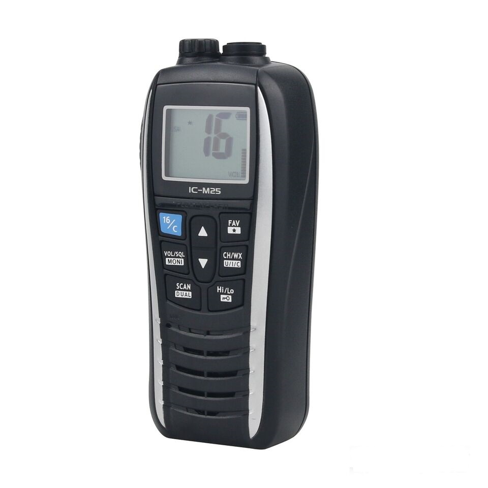 IC-M25 5W แบบพกพาวิทยุ VHF น้ำจอแอลซีดีมือถือน้ำหนักเบากันน้ำใหม่