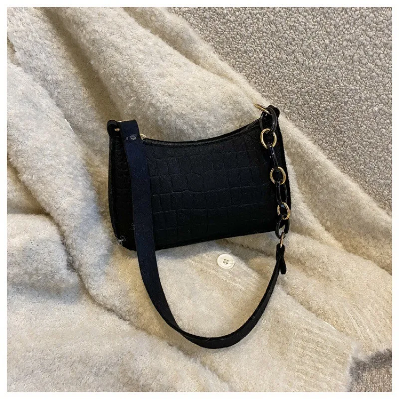 Bolsa multiuso em relevo de feltro para mulheres, bolsa de ombro crossbody elegante e embreagem, organizador de bolsa de maquiagem portátil