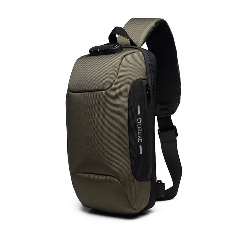 Ozuko multifuncional crossbody saco para homens anti-roubo ombro mensageiro sacos masculino à prova dwaterproof água curta viagem saco de peito ombro novo