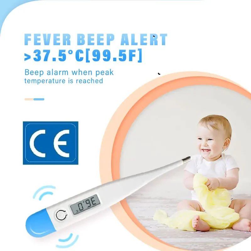 Termometro digitale 1PC C&F commutabile per bambino Termometro elettronico economico Allarme febbre in 60 secondi Tipo orale Uso domestico
