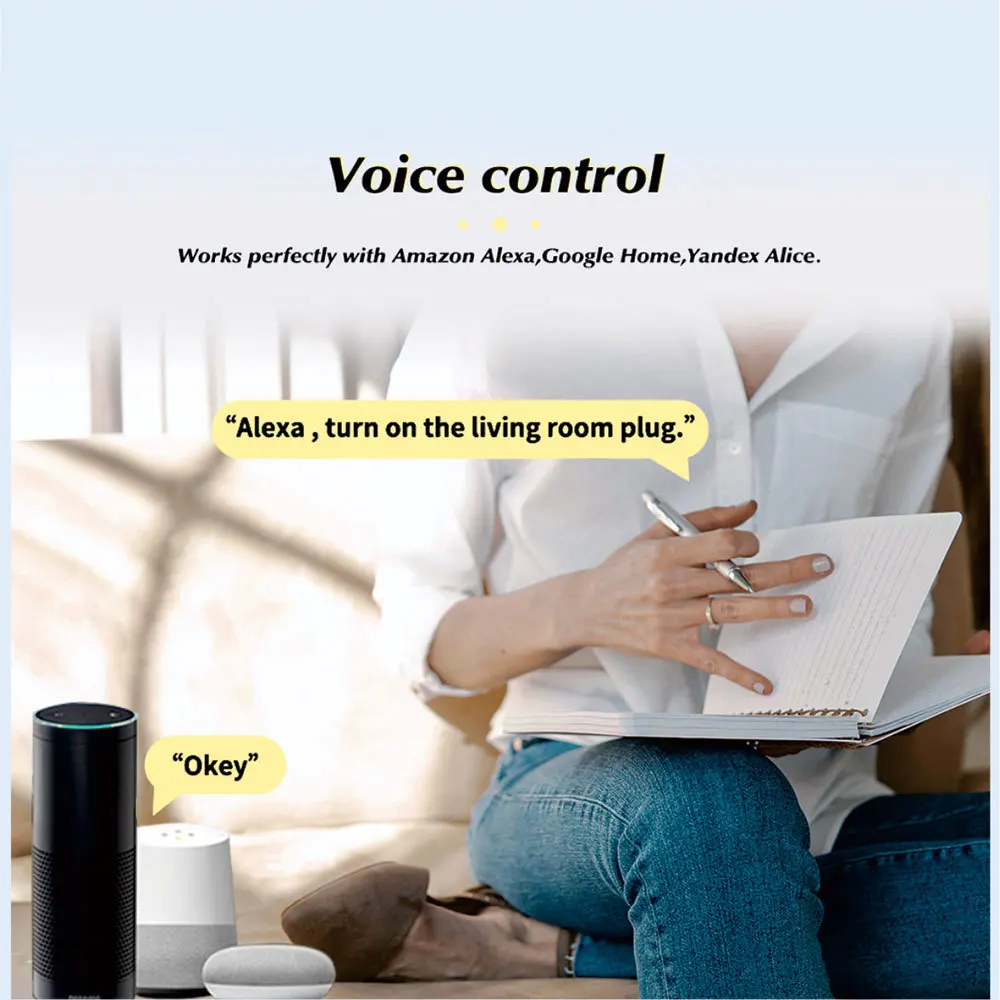 Enchufe inteligente con WiFi, Monitor de potencia de 16A/20A, función de sincronización, Control por aplicación Tuya SmartLife, funciona con Alexa, Google Home, Alice