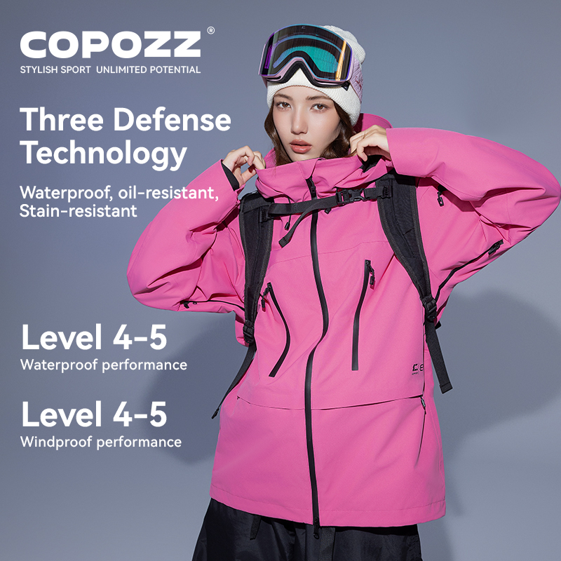 COPOZZ Skiën Jassen Winter Warm Vrouwen Mannen Trainingspak Capuchon Sport Snowboard Jas Berg Vrouwelijke Uitloper Winddicht Skikleding