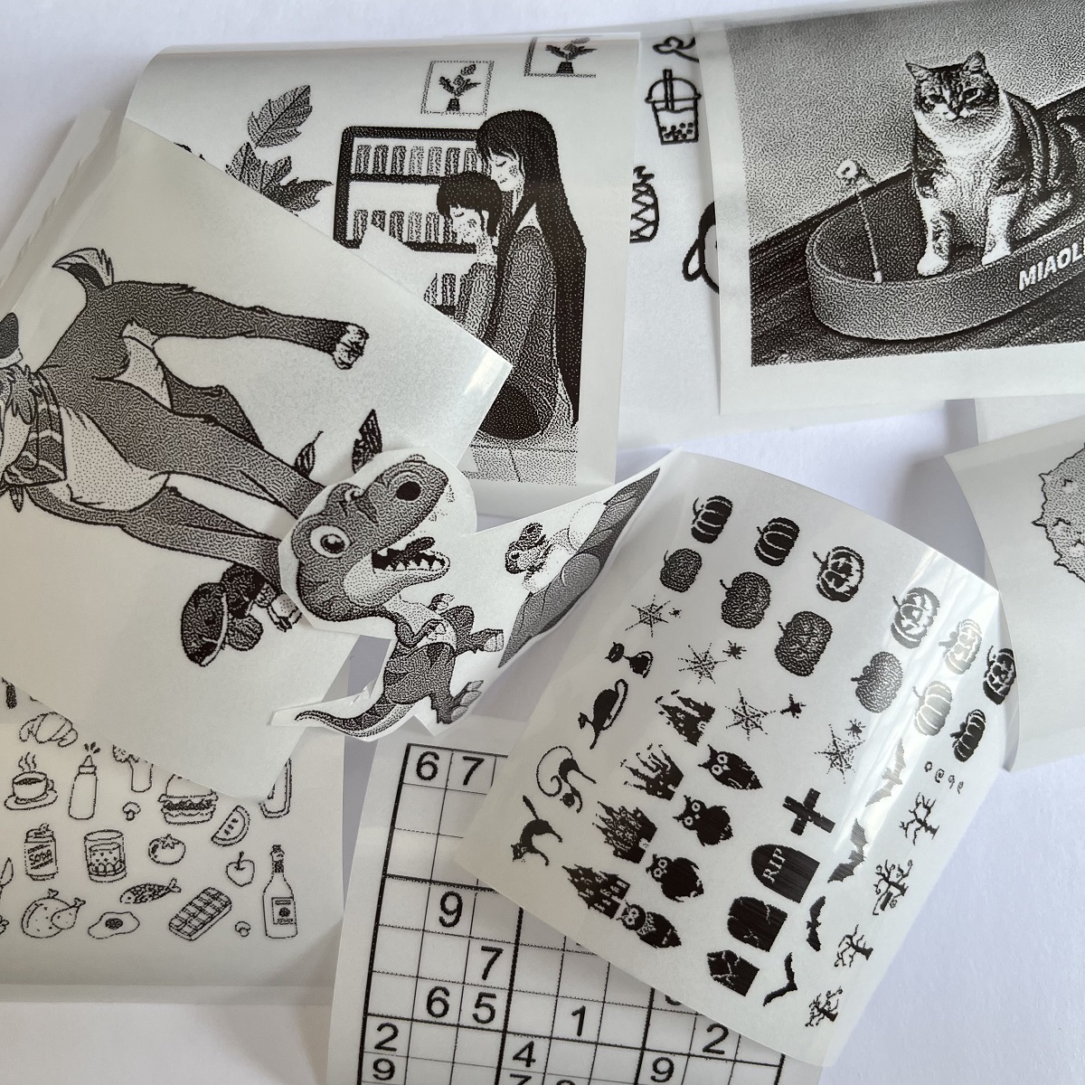 Transparent Adhesive Thermal Sticker Paper for M02/T02/M02s Sticky Photo Printer and 57mm Width Print Mini Pocket Printer Camera